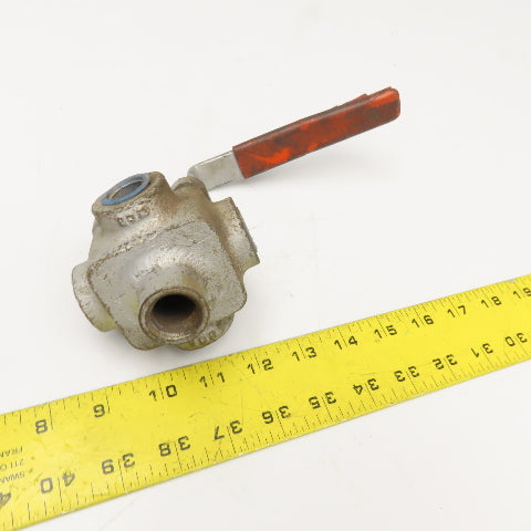 Tufline WCB 316 958457 5 Way Type A Divert Sleeve Plug Valve Steel 3/8" NPT