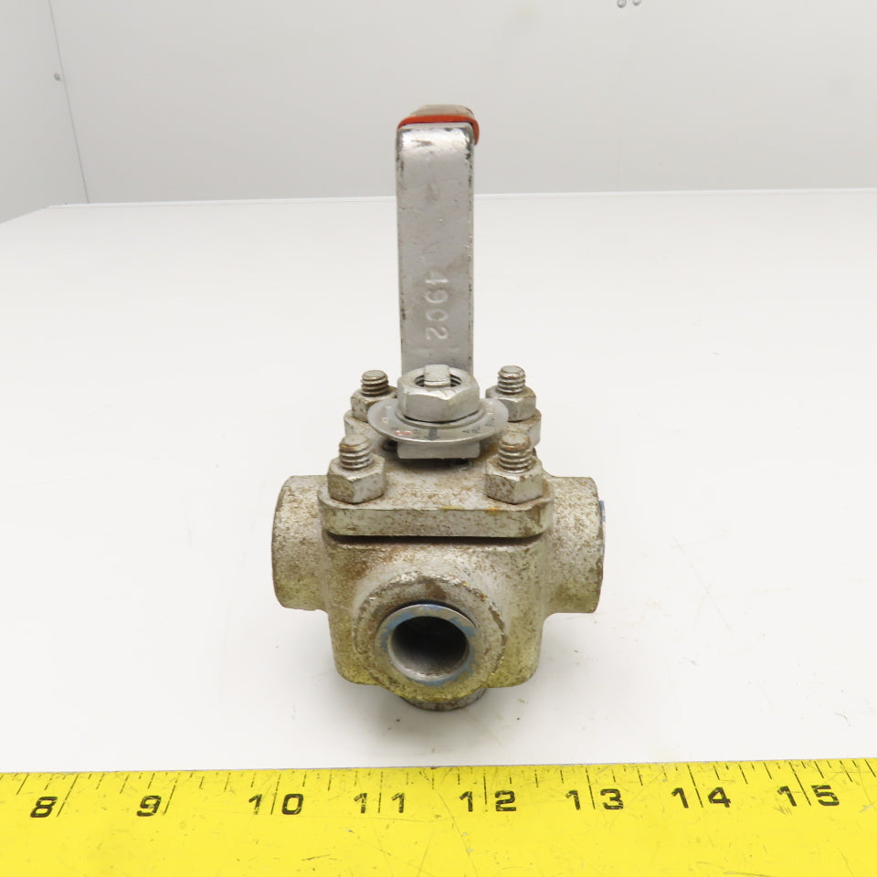 Tufline WCB 316 958457 5 Way Type A Divert Sleeve Plug Valve Steel 3/8" NPT