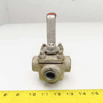 Tufline WCB 316 958457 5 Way Type A Divert Sleeve Plug Valve Steel 3/8" NPT