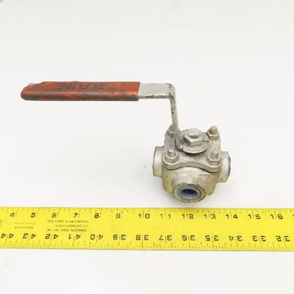 Tufline WCB 316 958457 5 Way Type A Divert Sleeve Plug Valve Steel 3/8" NPT