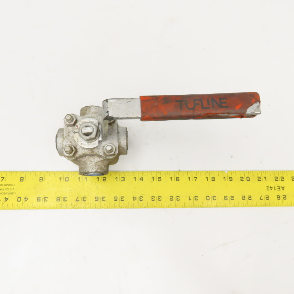 Tufline WCB 316 958457 5 Way Type A Divert Sleeve Plug Valve Steel 3/8" NPT