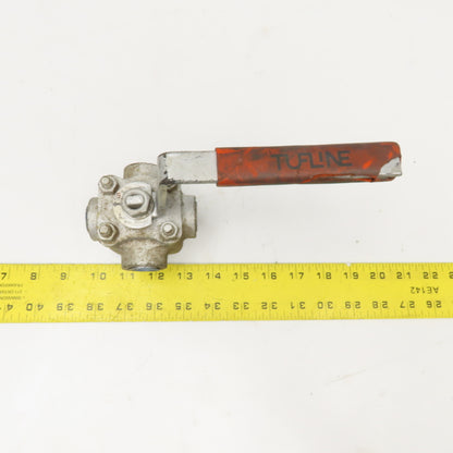 Tufline WCB 316 958457 5 Way Type A Divert Sleeve Plug Valve Steel 3/8" NPT