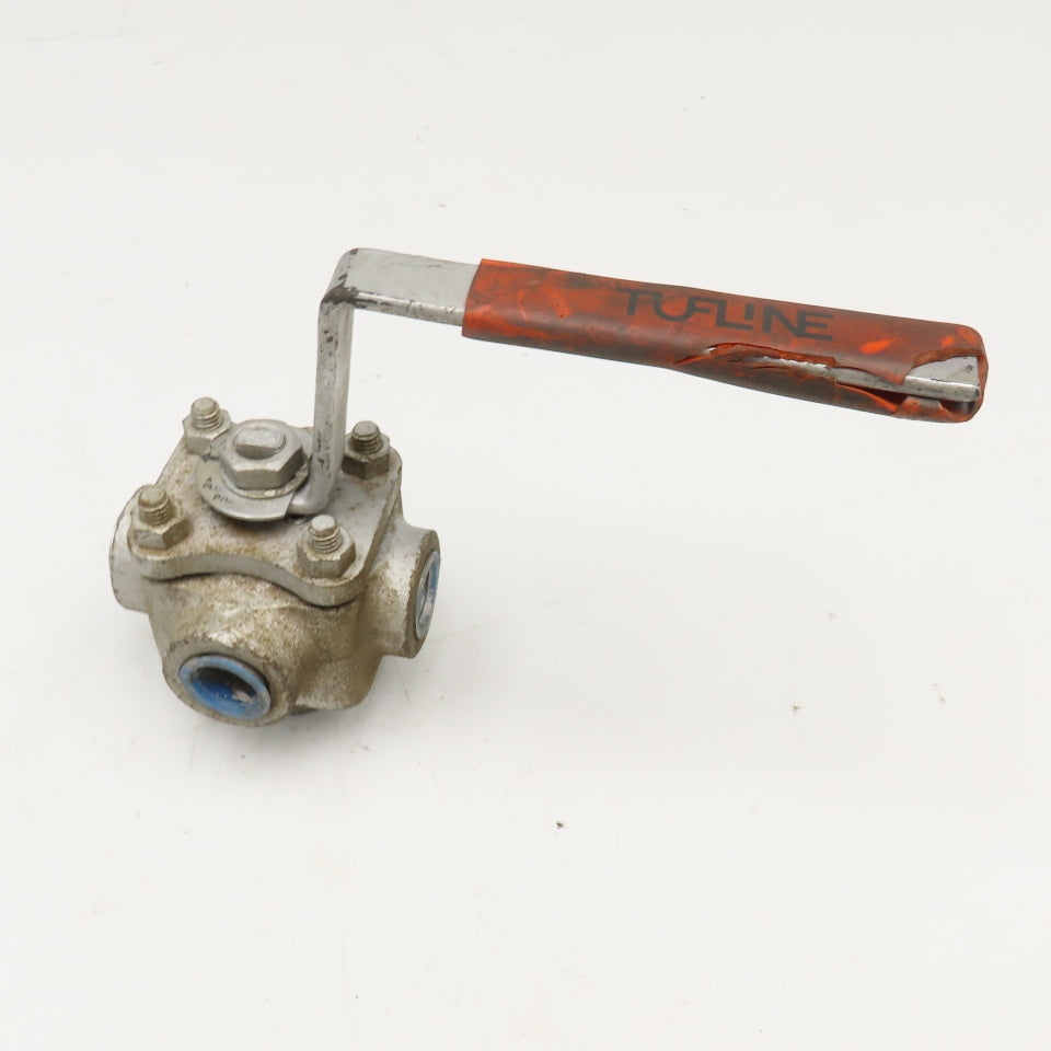 Tufline WCB 316 958457 5 Way Type A Divert Sleeve Plug Valve Steel 3/8" NPT