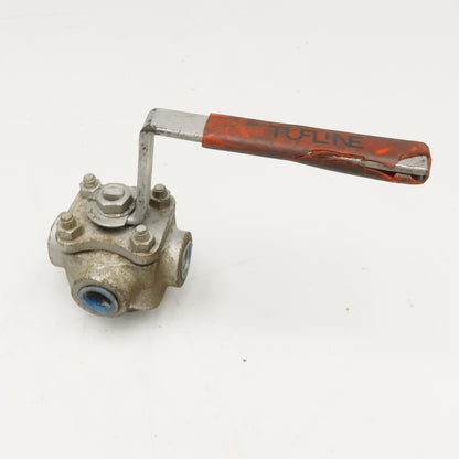 Tufline WCB 316 958457 5 Way Type A Divert Sleeve Plug Valve Steel 3/8" NPT
