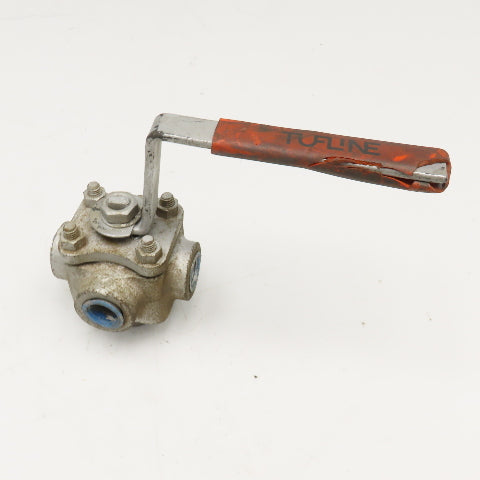 Tufline WCB 316 958457 5 Way Type A Divert Sleeve Plug Valve Steel 3/8" NPT
