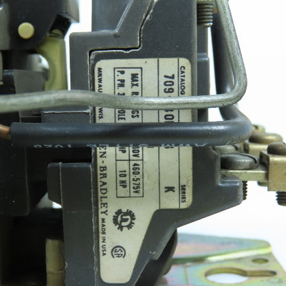 Allen Bradley 709-B0D103 Size 1 Motor Starter 7-1/2-10HP 600V 120V Coil