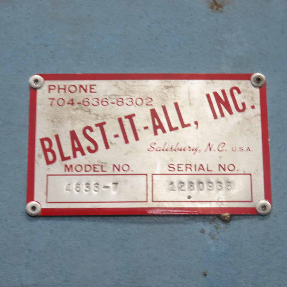 Blast-It-All 4833-7 Abrasive Sand Blast Media Cabinet 48" x 33" 110V 1Ph