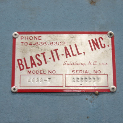Blast-It-All 4833-7 Abrasive Sand Blast Media Cabinet 48" x 33" 110V 1Ph