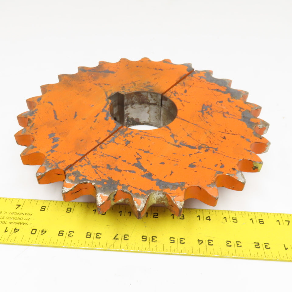 Martin 100-1 Single Row Roller Chain Split 2 Piece Conveyor Sprocket 26T 3" Bore