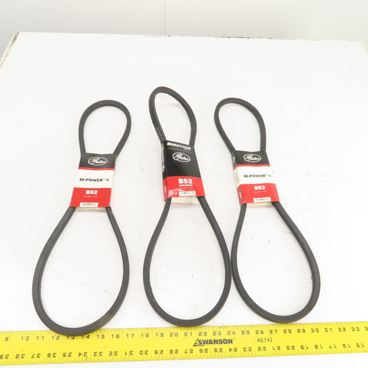 Gates 00678355 Hi-Power II B52 B-Section V-Belt 21/32" x 55" Long Lot Of 3