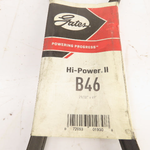Gates Hi-Power II B46 B-Section V-Belt 21/32" x 49" Long Lot Of 6