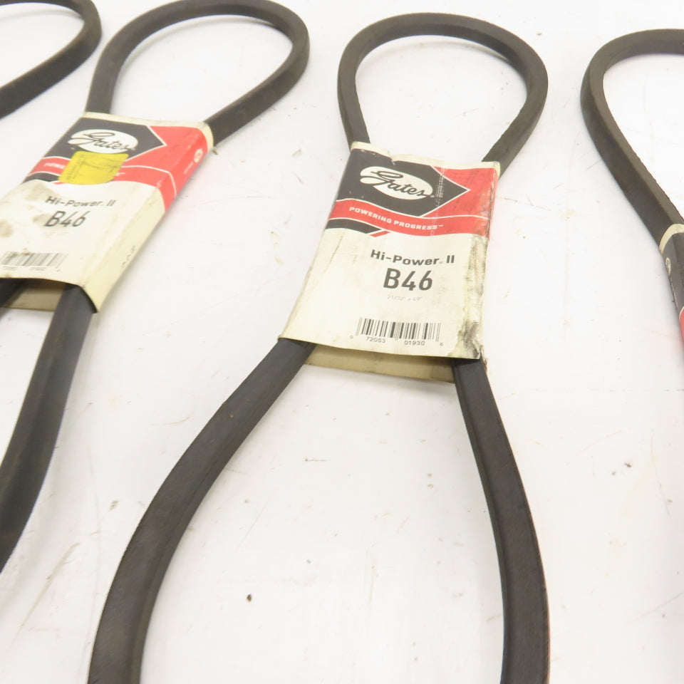Gates Hi-Power II B46 B-Section V-Belt 21/32" x 49" Long Lot Of 6