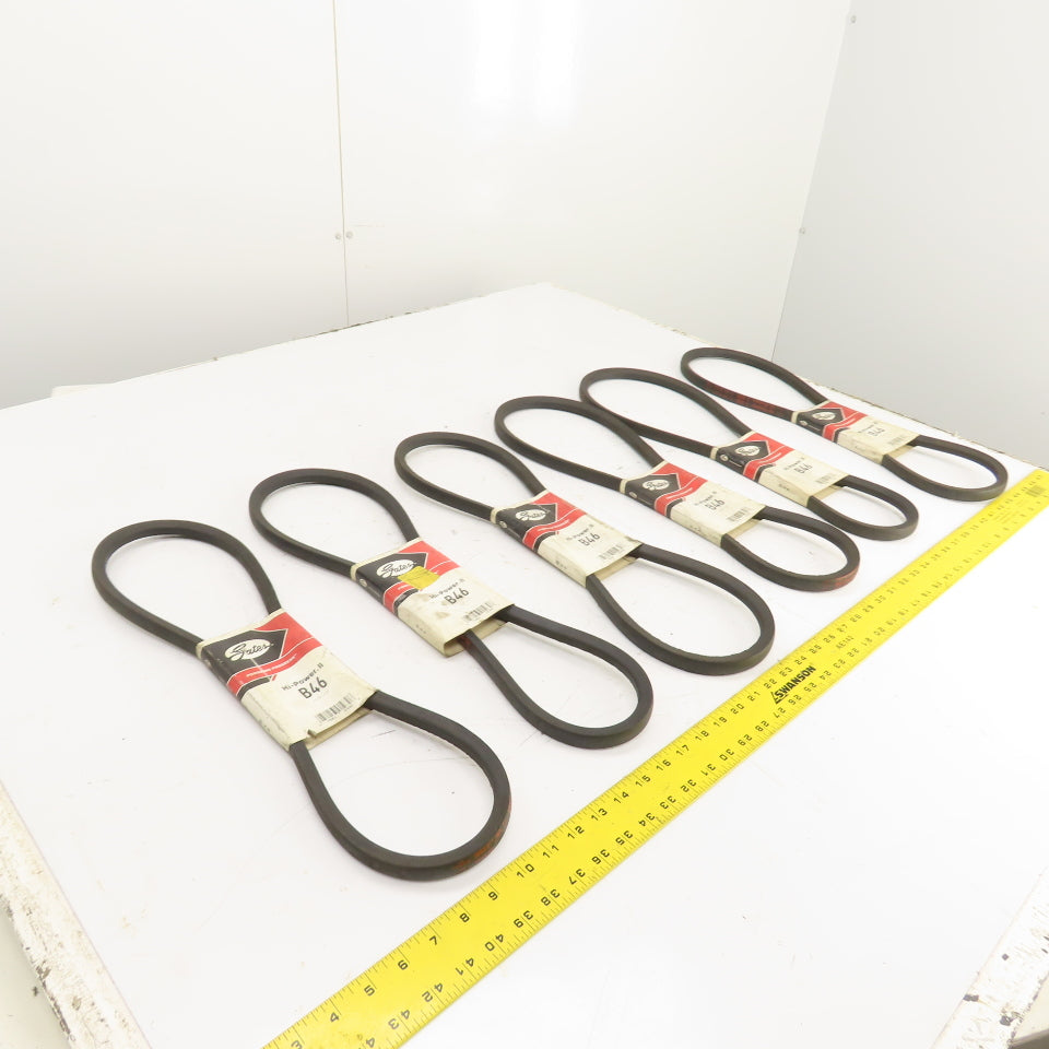 Gates Hi-Power II B46 B-Section V-Belt 21/32" x 49" Long Lot Of 6