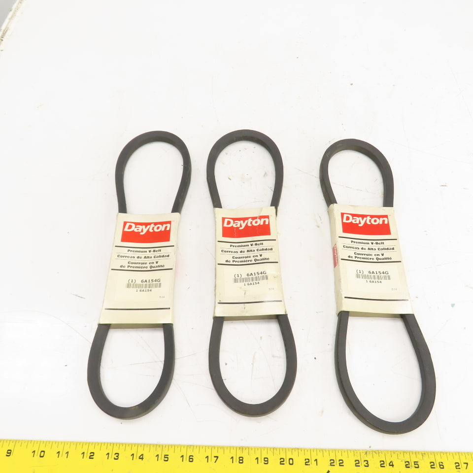Dayton 6A154G B-Section V-Belt 21/32" x 37" Long Lot Of 3