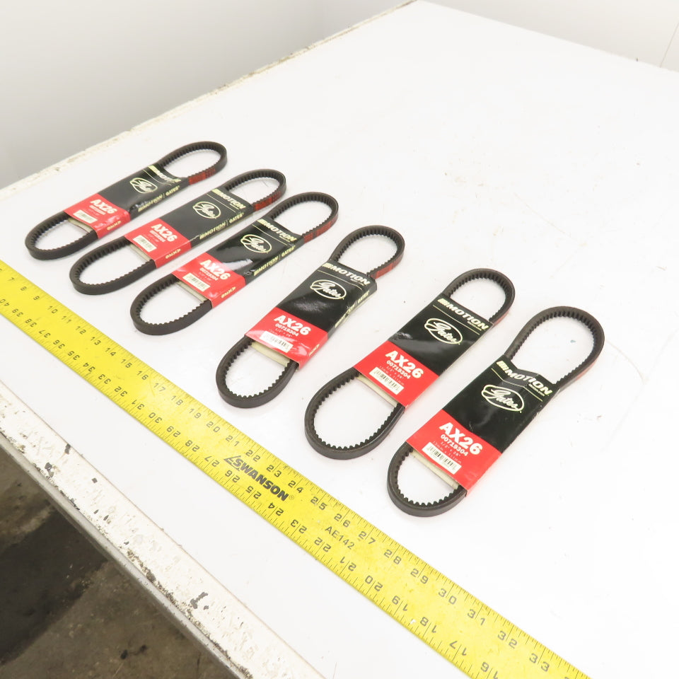 Gates Motion Tri Power AX26 Cogged V-Belt 1/2" x 28" Long Lot Of 6