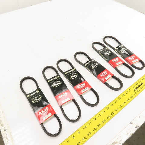 Gates Motion Tri Power AX26 Cogged V-Belt 1/2" x 28" Long Lot Of 6