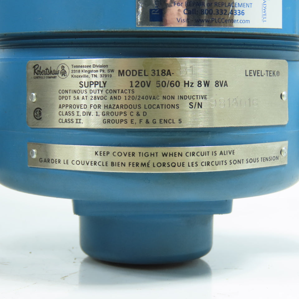 Robertshaw 318A-B1 Level-Tek Level Control Module 120V