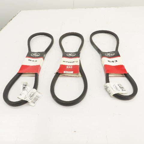 Gates 9003-2043 B43 B-Section V Belt 21/32" x 46" Long Lot Of 3