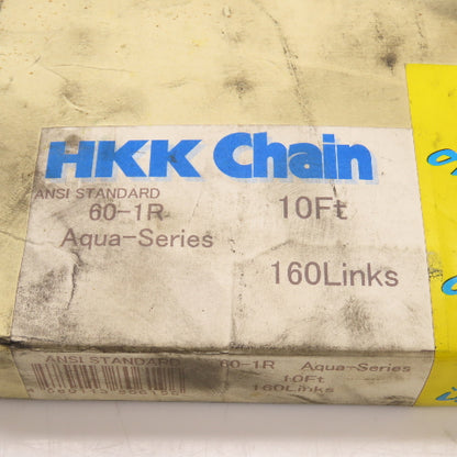HKK Aqua Series ANSI Standard 60-1R Roller Chain 10' Ft. Long 160 Links NEW