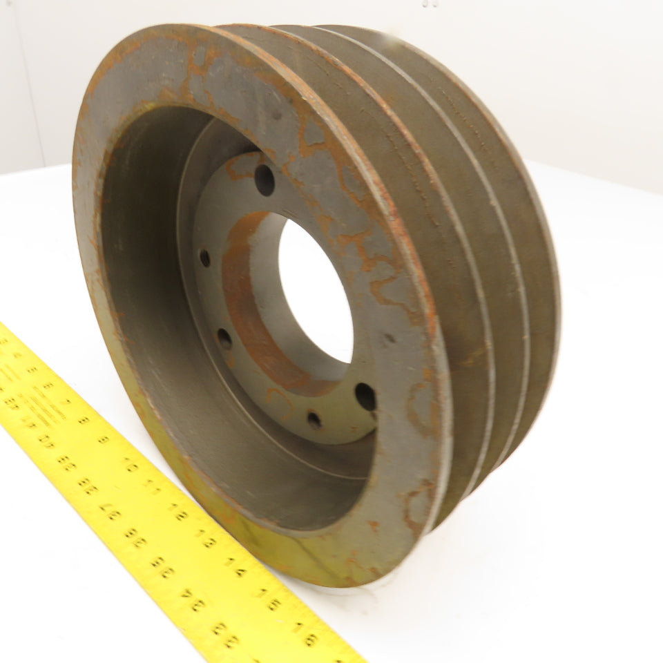 Martin CE3 3 Groove Pulley Sheave 9.9" OD 3-1/2" Wide QD Bushing Bore 2600RPM