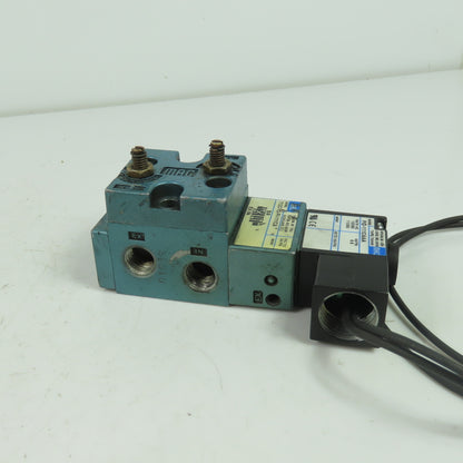 Mac 712C-12-PI-111CA 4-Way Solenoid Valve 150PSI 120V Coil 1/4" NPT