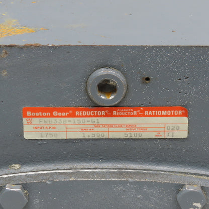 Boston Gear FWB338-150-G1 150:1 Ratio Parallel Output Gear Reducer 5100 In/Lbs.