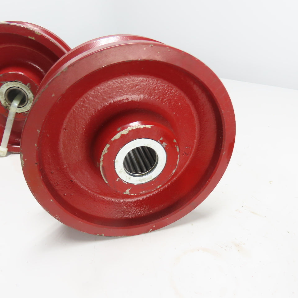 Hamilton 041215 V-Grooved Metal Wheel 8" Dia. x 2-3/4" Wide Lot Of 3
