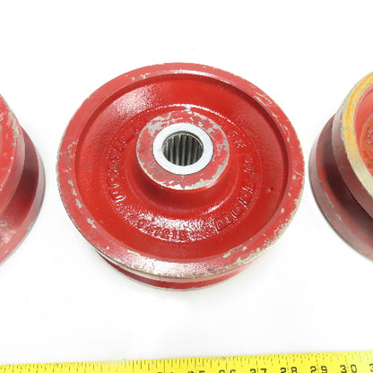 Hamilton 041215 V-Grooved Metal Wheel 8" Dia. x 2-3/4" Wide Lot Of 3