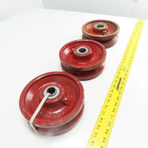 Hamilton 041215 V-Grooved Metal Wheel 8" Dia. x 2-3/4" Wide Lot Of 3