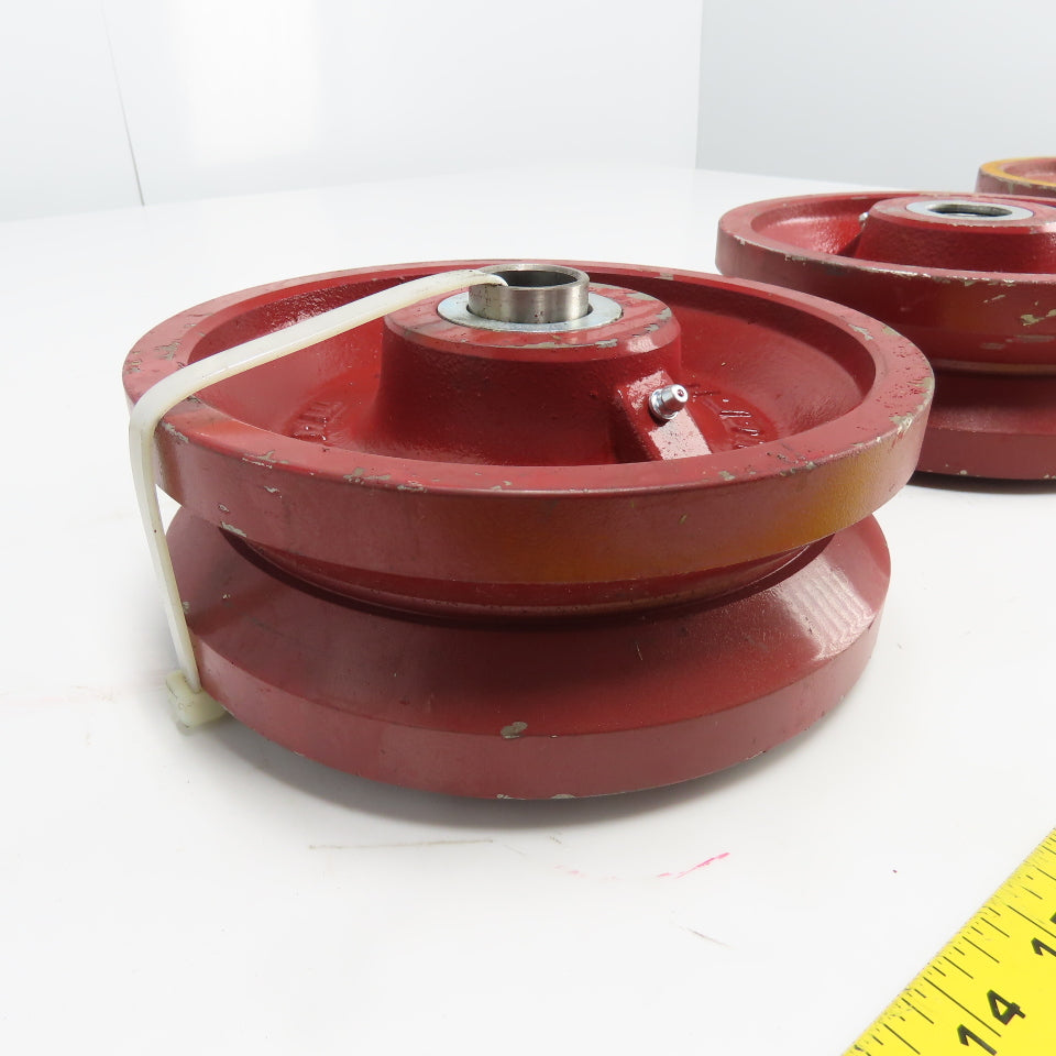 Hamilton 041215 V-Grooved Metal Wheel 8" Dia. x 2-3/4" Wide Lot Of 3