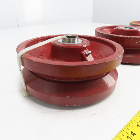 Hamilton 041215 V-Grooved Metal Wheel 8" Dia. x 2-3/4" Wide Lot Of 3