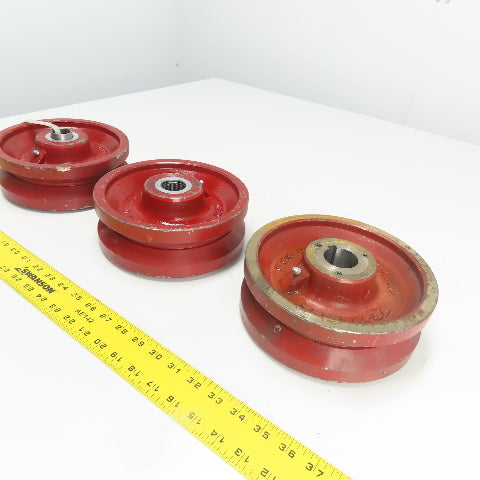 Hamilton 041215 V-Grooved Metal Wheel 8" Dia. x 2-3/4" Wide Lot Of 3