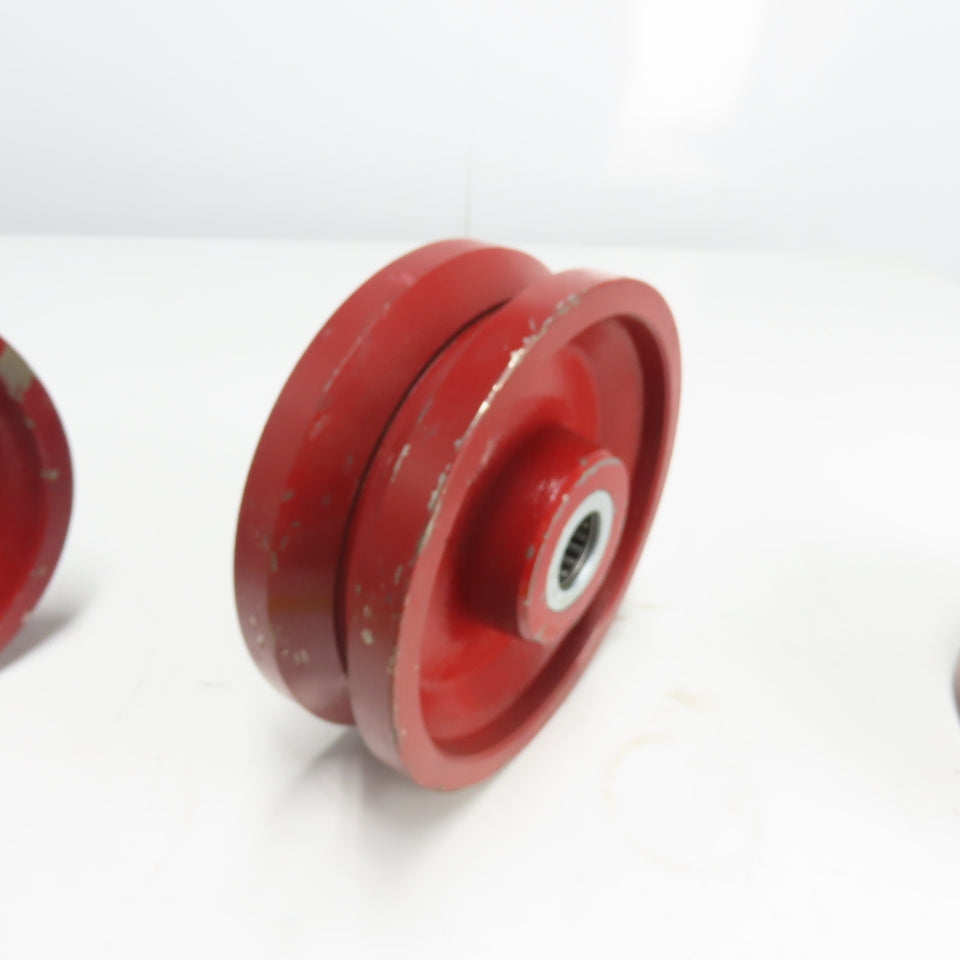 Hamilton 041215 V-Grooved Metal Wheel 8" Dia. x 2-3/4" Wide Lot Of 3