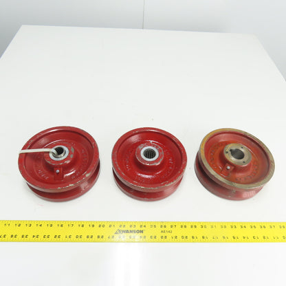 Hamilton 041215 V-Grooved Metal Wheel 8" Dia. x 2-3/4" Wide Lot Of 3