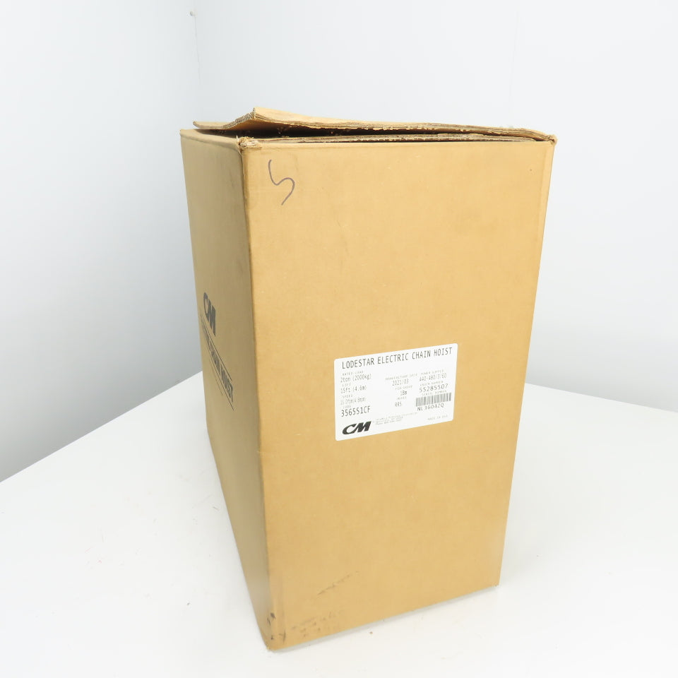 CM Lodestar Model RRS 2-Ton 4000LBS Electric Chain Hoist 15' Lift 16FPM 480V NEW