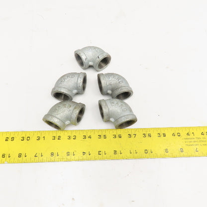 Ward 3/4" NPT Galvanized 90° Elbow USA Lot Of 5