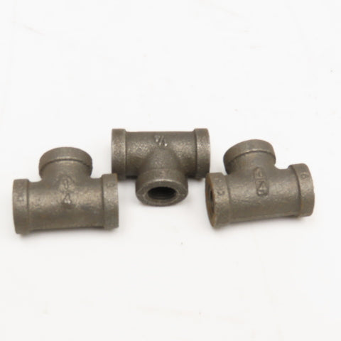 Siam 1/4" NPT Malleable Black Pipe TEE Lot Of 3