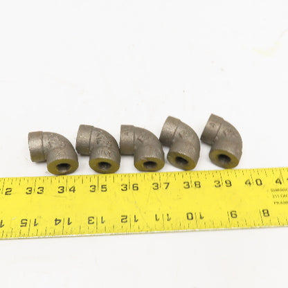 Ward 1/4" Black Malleable Pipe 300 Cl Thick Wall Elbow 90° Lot Of 5