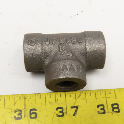 Ward 1/4" NPT Black Malleable Pipe TEE 300 CL Thick Wall Lot Of 5