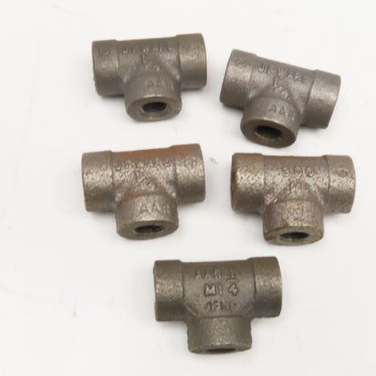 Ward 1/4" NPT Black Malleable Pipe TEE 300 CL Thick Wall Lot Of 5