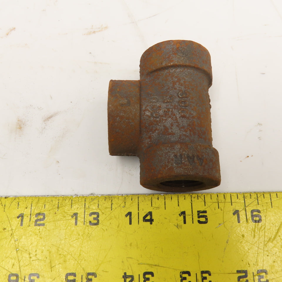 1/2" Black Malleable Iron Pipe TEE 300CL Thick Wall Lot Of 5