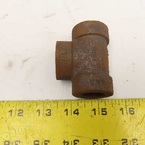 1/2" Black Malleable Iron Pipe TEE 300CL Thick Wall Lot Of 5