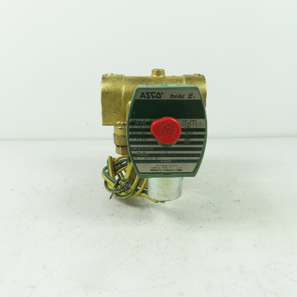 Asco 8222G4 Red Hat II 2-Way Steam Solenoid Brass Valve 1" NPT 120V 5-125PSI