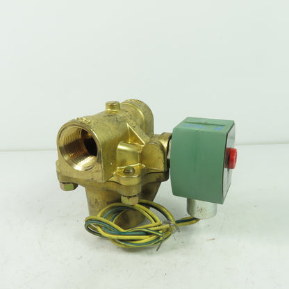 Asco 8222G4 Red Hat II 2-Way Steam Solenoid Brass Valve 1" NPT 120V 5-125PSI