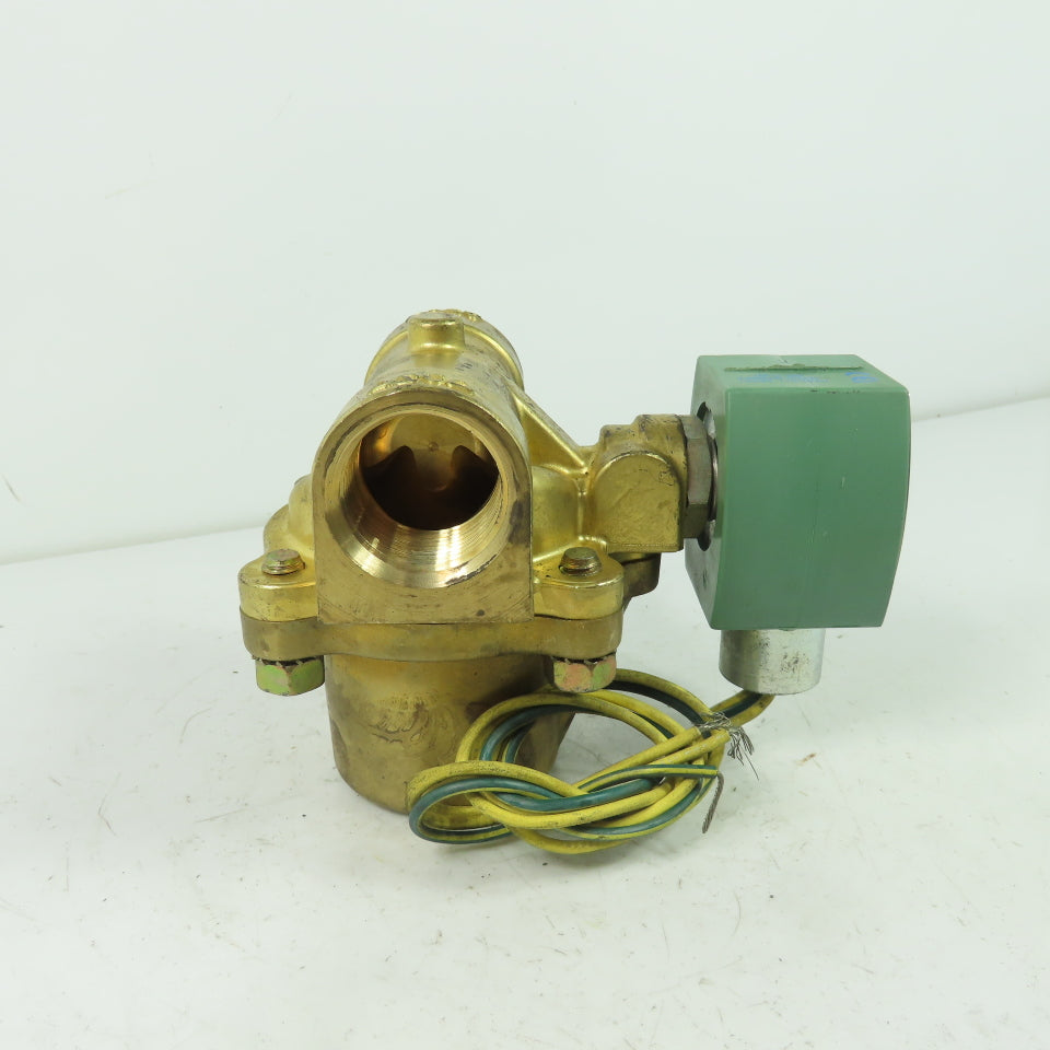 Asco 8222G4 Red Hat II 2-Way Steam Solenoid Brass Valve 1" NPT 120V 5-125PSI