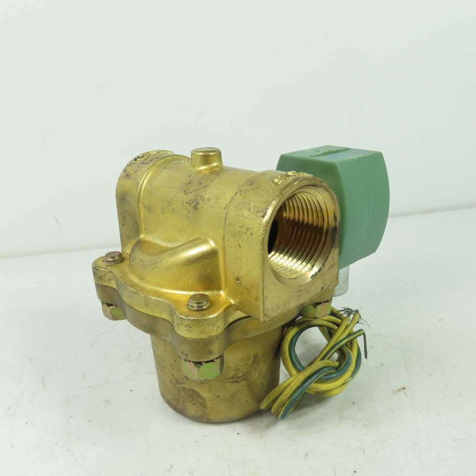 Asco 8222G4 Red Hat II 2-Way Steam Solenoid Brass Valve 1" NPT 120V 5-125PSI