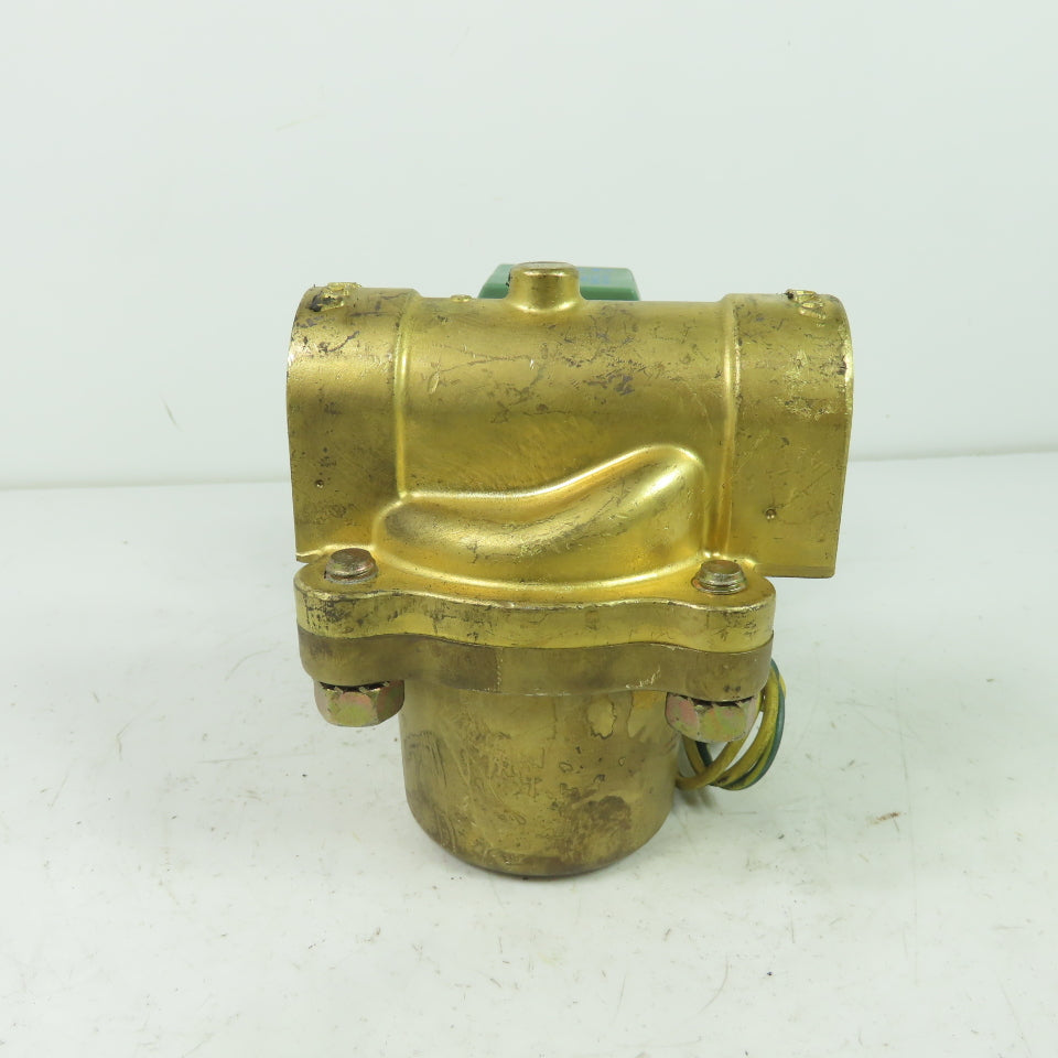 Asco 8222G4 Red Hat II 2-Way Steam Solenoid Brass Valve 1" NPT 120V 5-125PSI