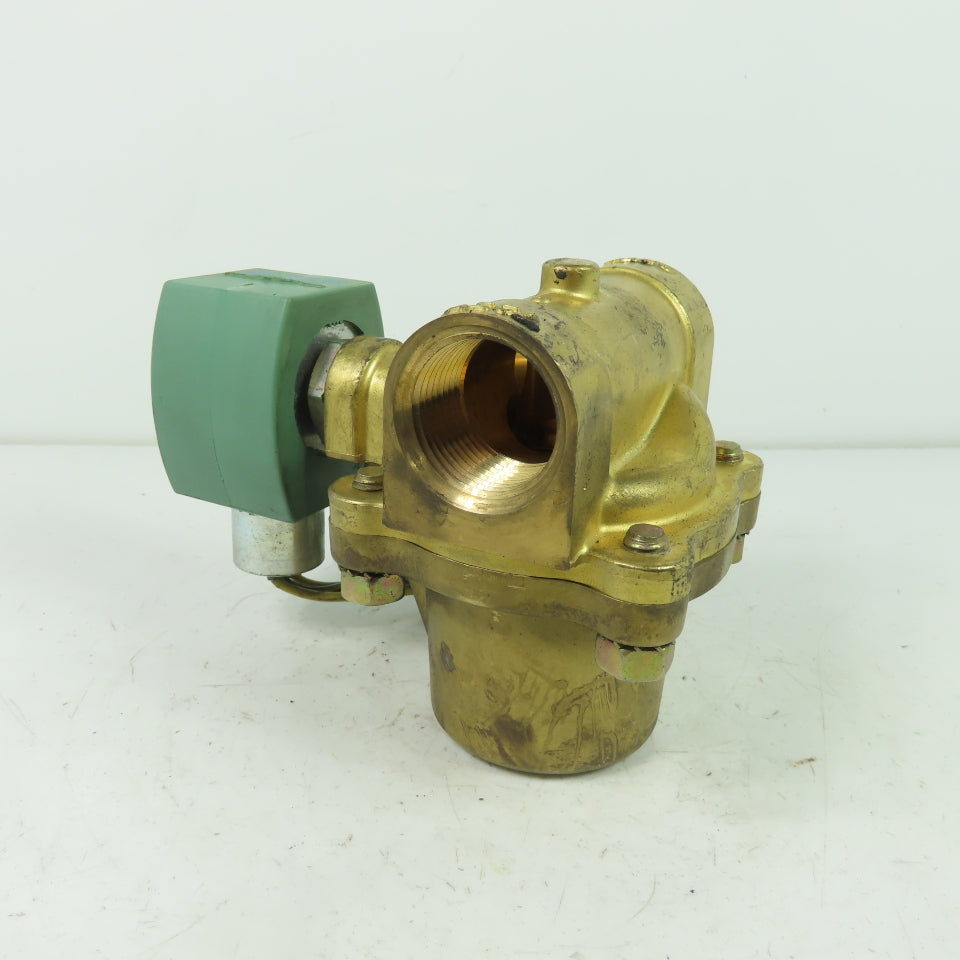 Asco 8222G4 Red Hat II 2-Way Steam Solenoid Brass Valve 1" NPT 120V 5-125PSI