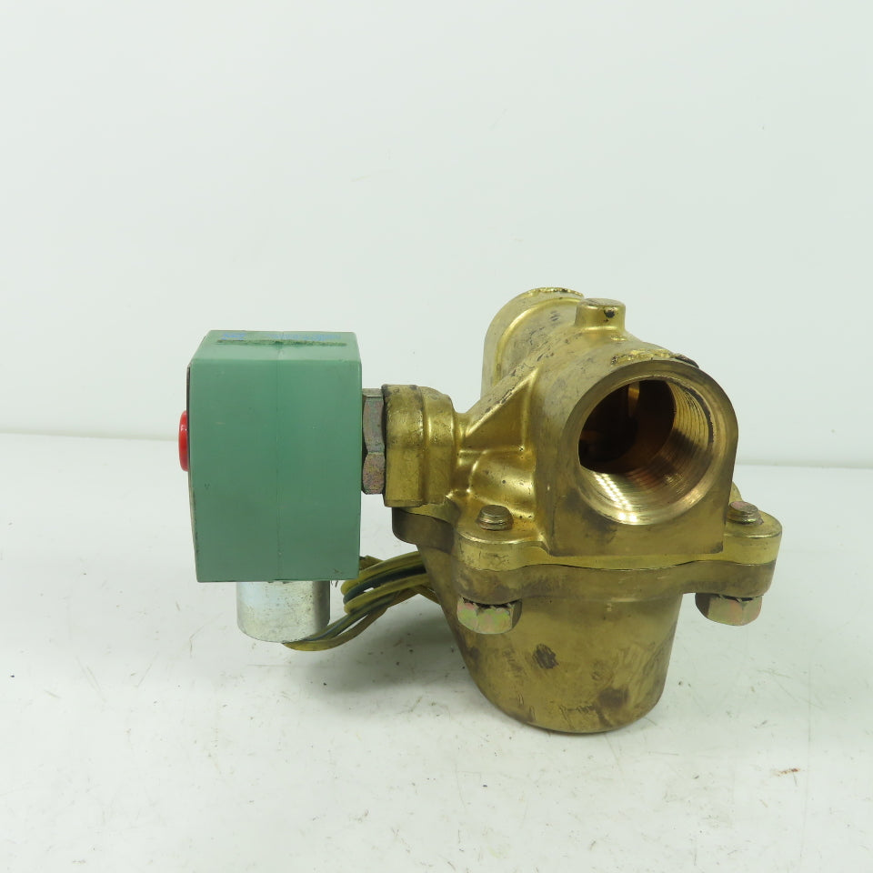 Asco 8222G4 Red Hat II 2-Way Steam Solenoid Brass Valve 1" NPT 120V 5-125PSI