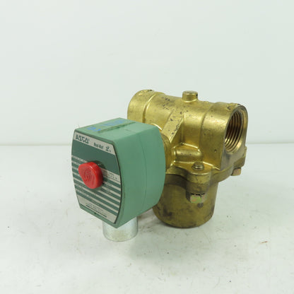 Asco 8222G4 Red Hat II 2-Way Steam Solenoid Brass Valve 1" NPT 120V 5-125PSI